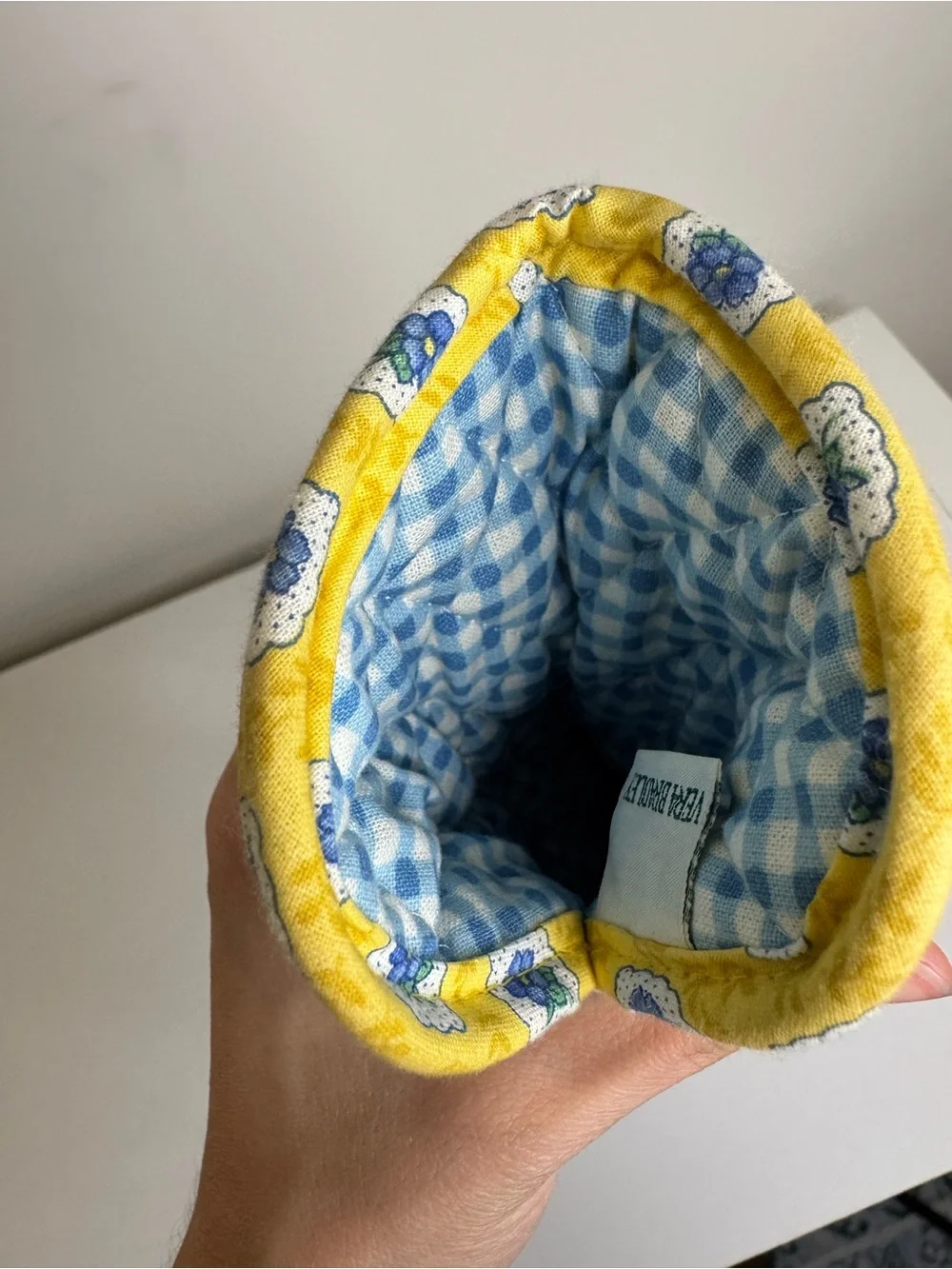 Vera Bradley Elizabeth Yellow Floral Quilted Eyeglasses Case Vintage Made USA